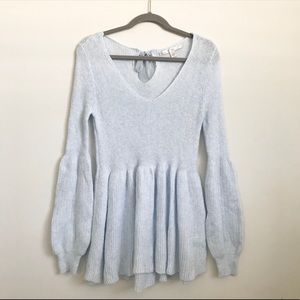 LC Lauren Conrad V-Neck Peplum Sweater